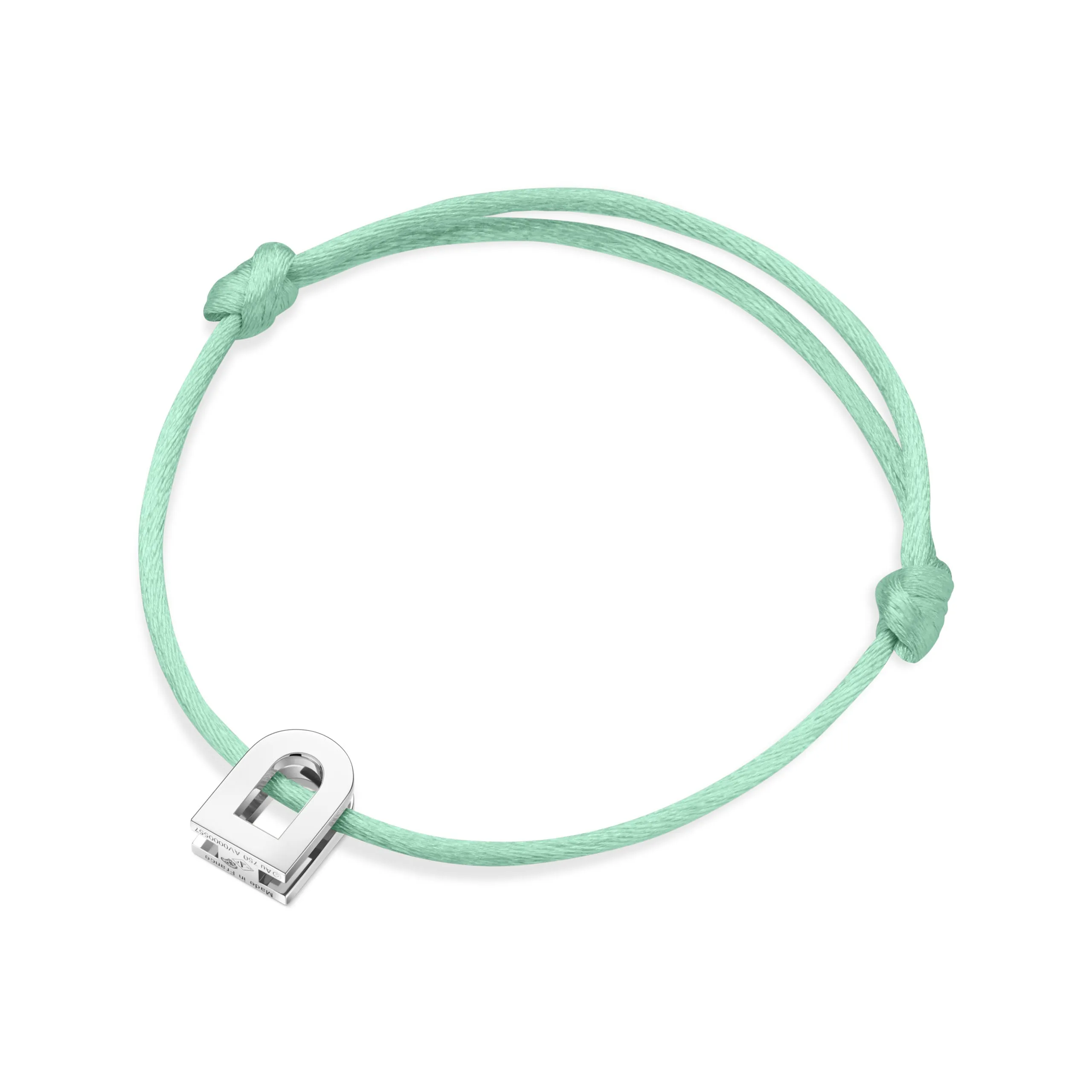L'Arc Voyage Charm PM 18k White Gold Silk Cord Bracelet