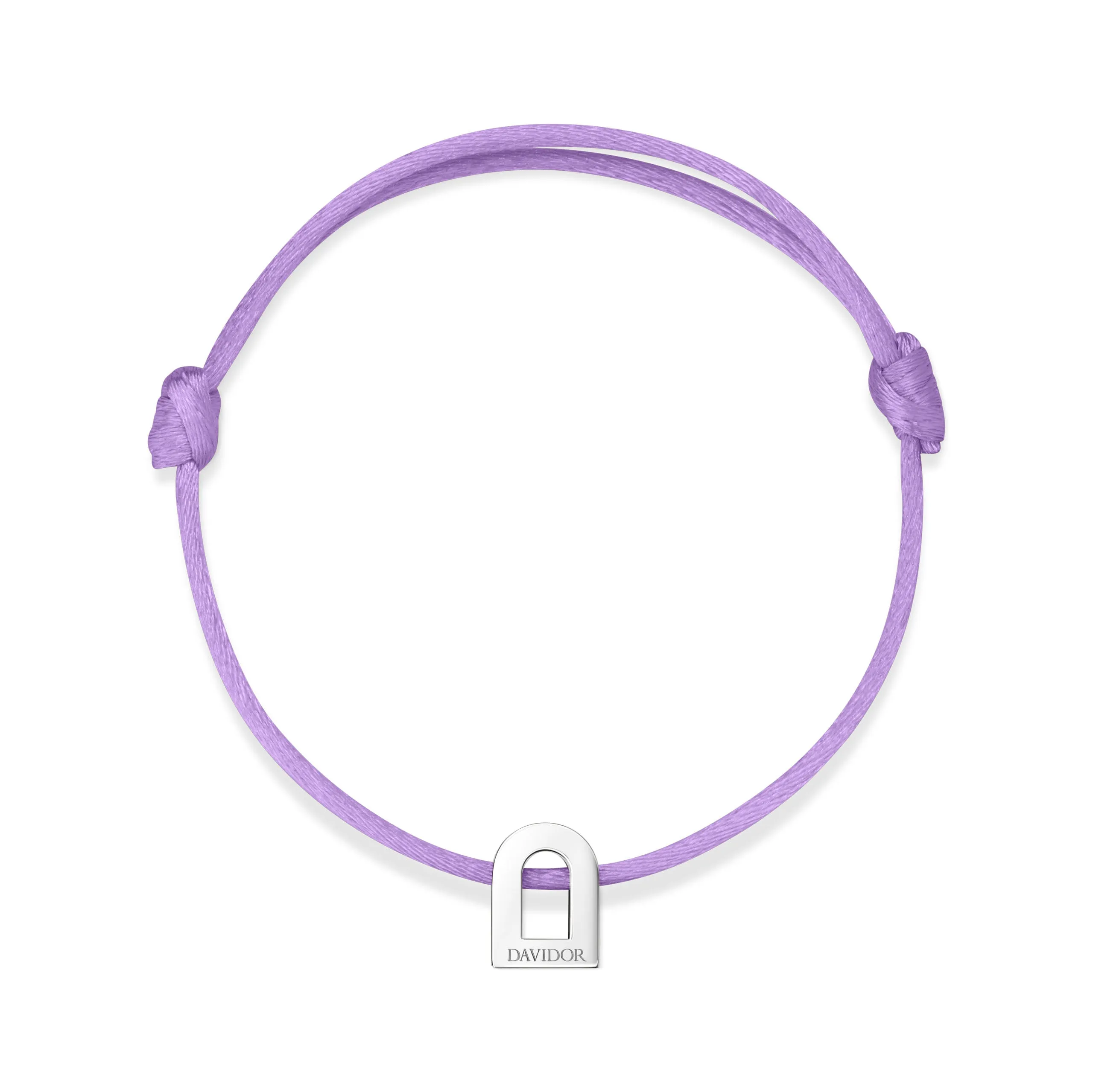 L'Arc Voyage Charm PM 18k White Gold Silk Cord Bracelet