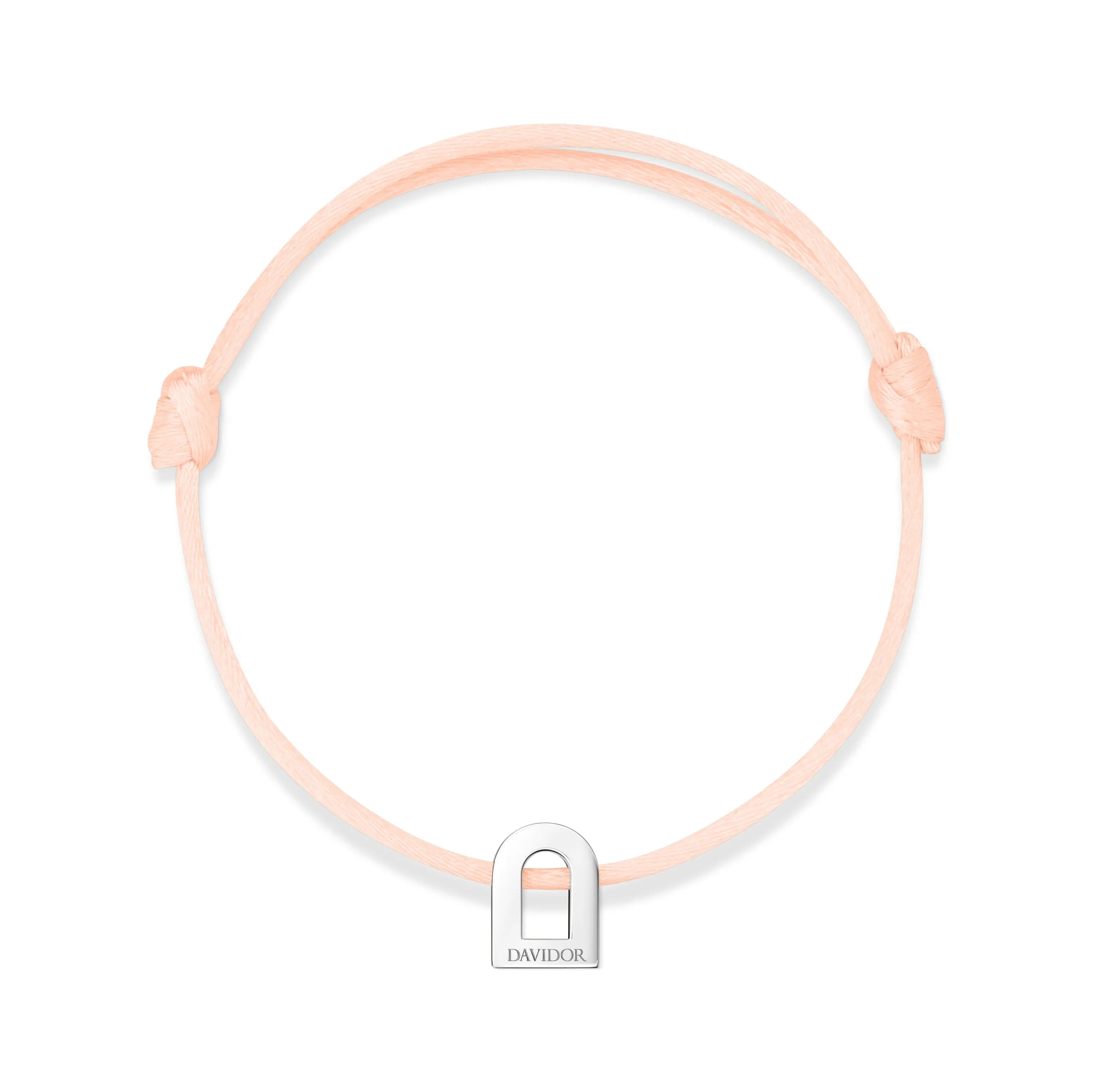 L'Arc Voyage Charm PM 18k White Gold Silk Cord Bracelet