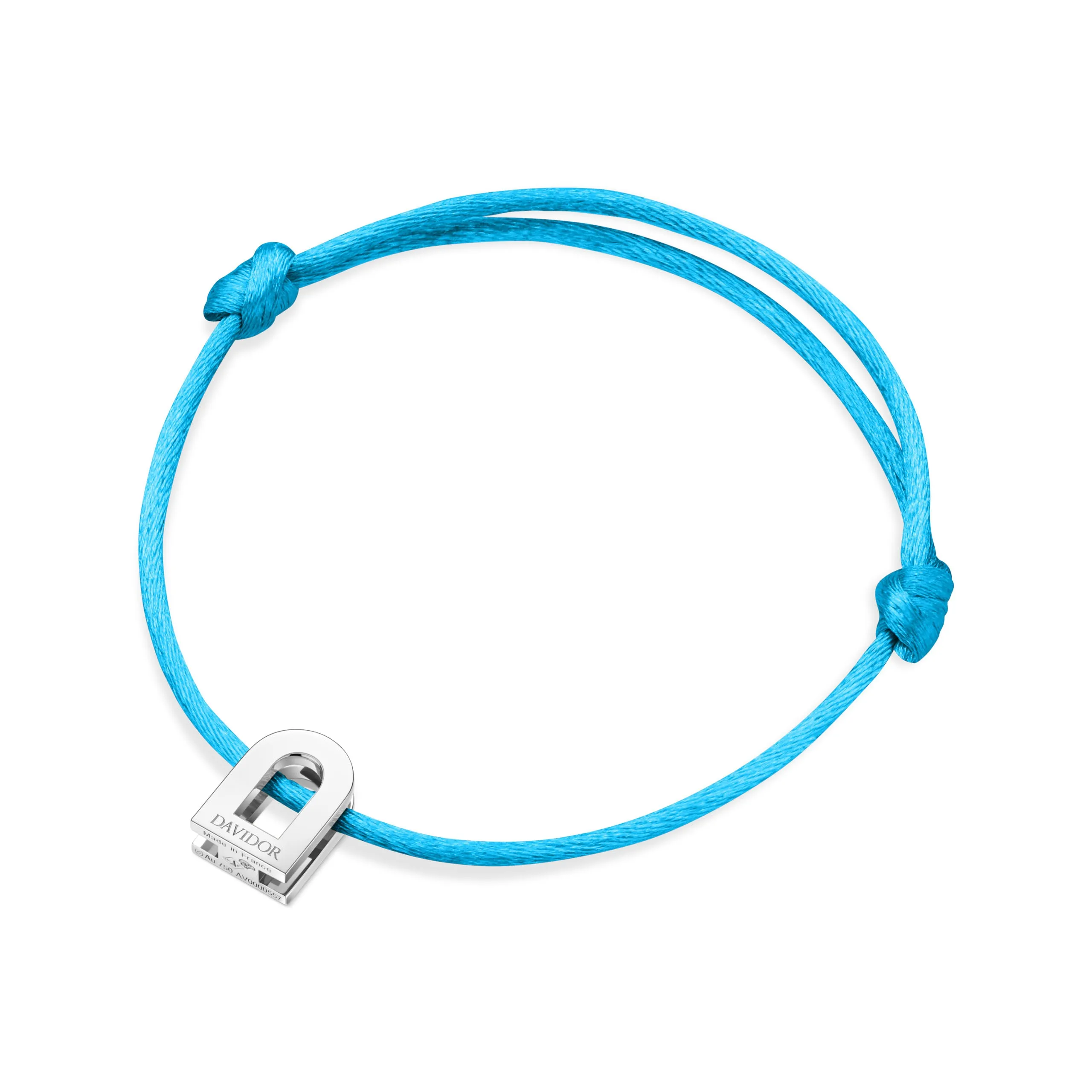 L'Arc Voyage Charm PM 18k White Gold Silk Cord Bracelet