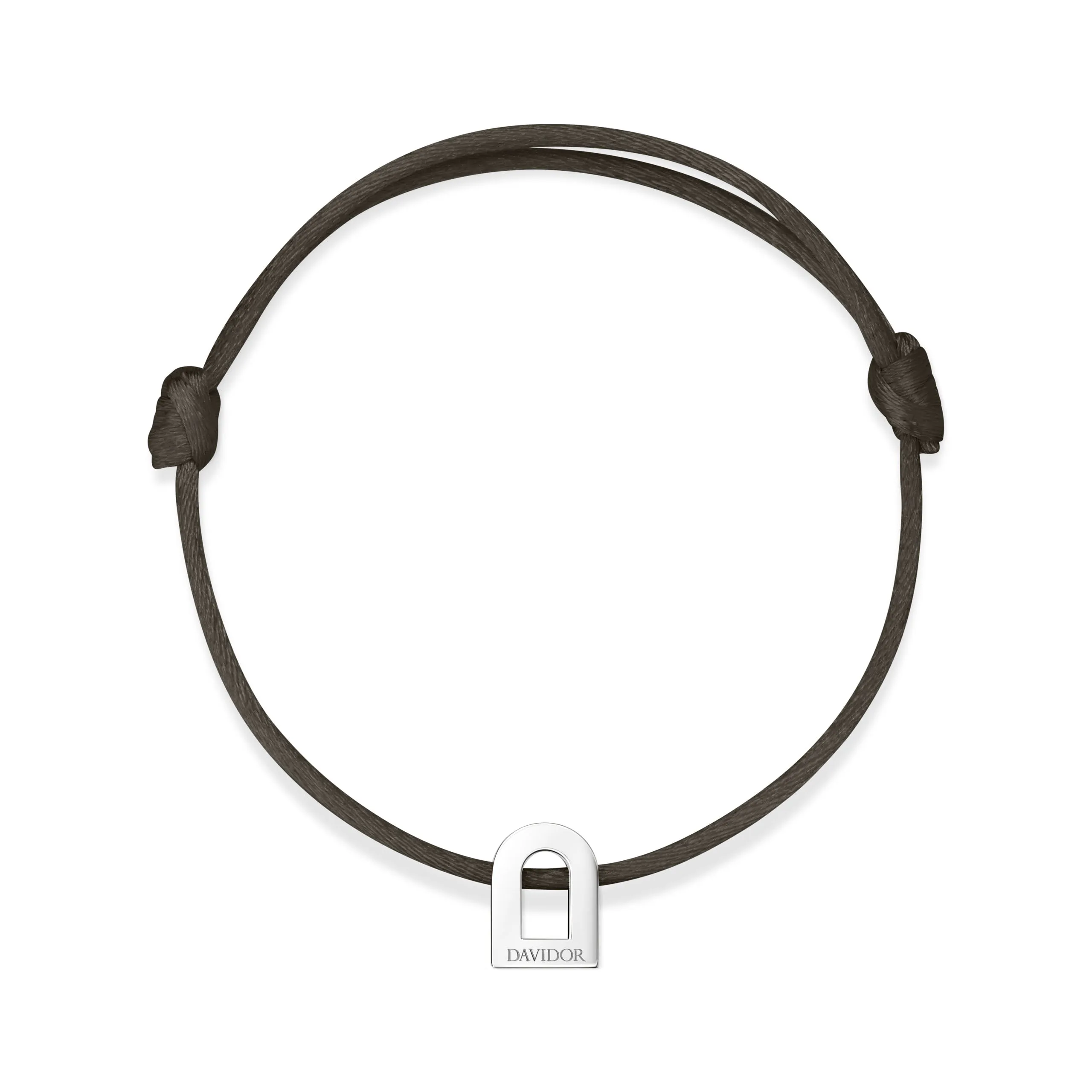 L'Arc Voyage Charm PM 18k White Gold Silk Cord Bracelet