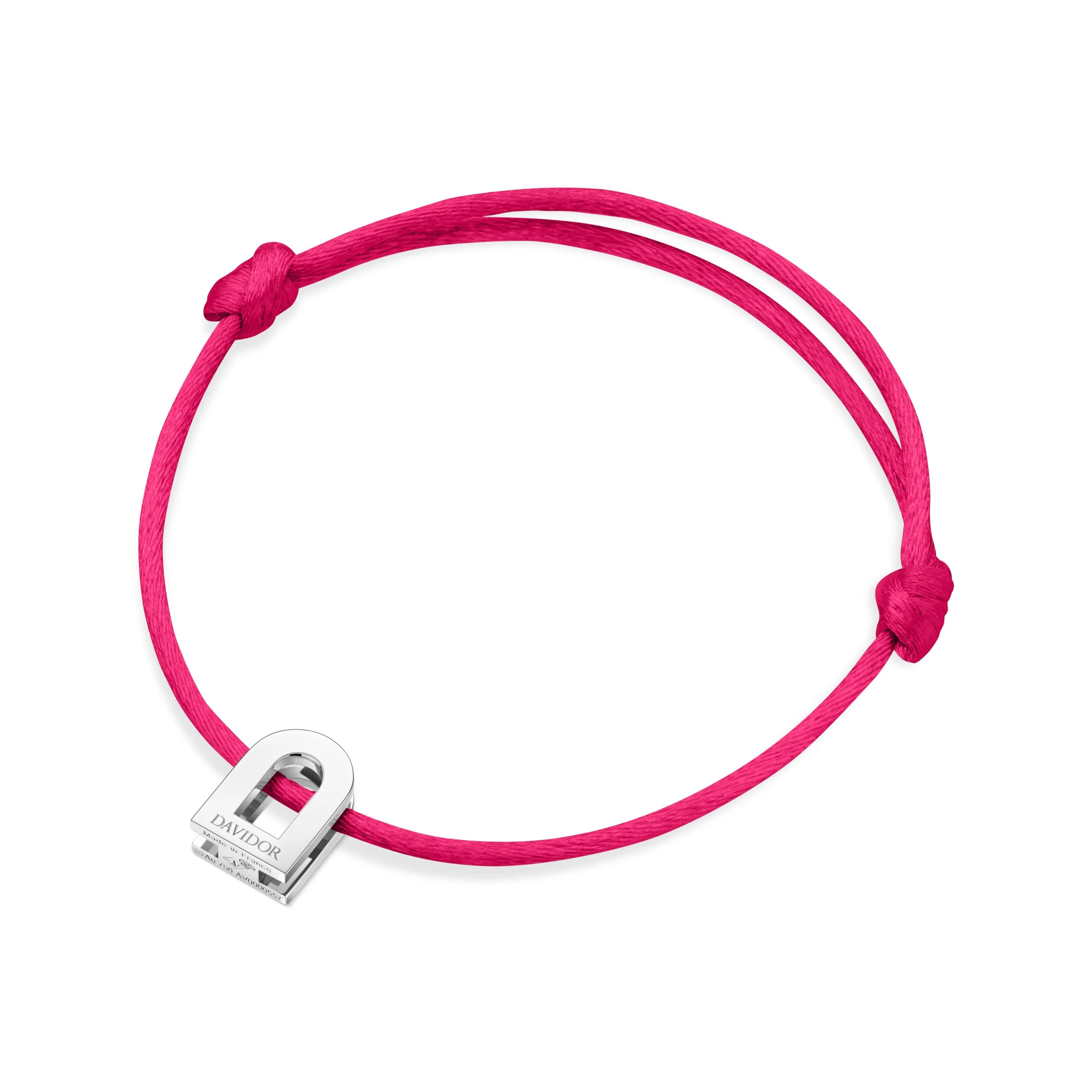 L'Arc Voyage Charm PM 18k White Gold Silk Cord Bracelet