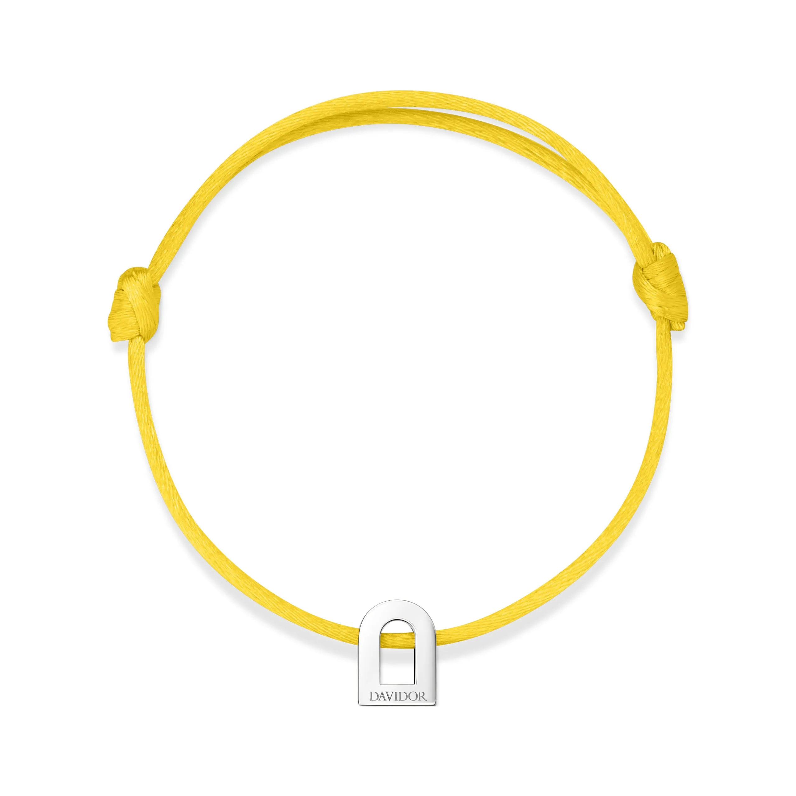 L'Arc Voyage Charm PM 18k White Gold Silk Cord Bracelet