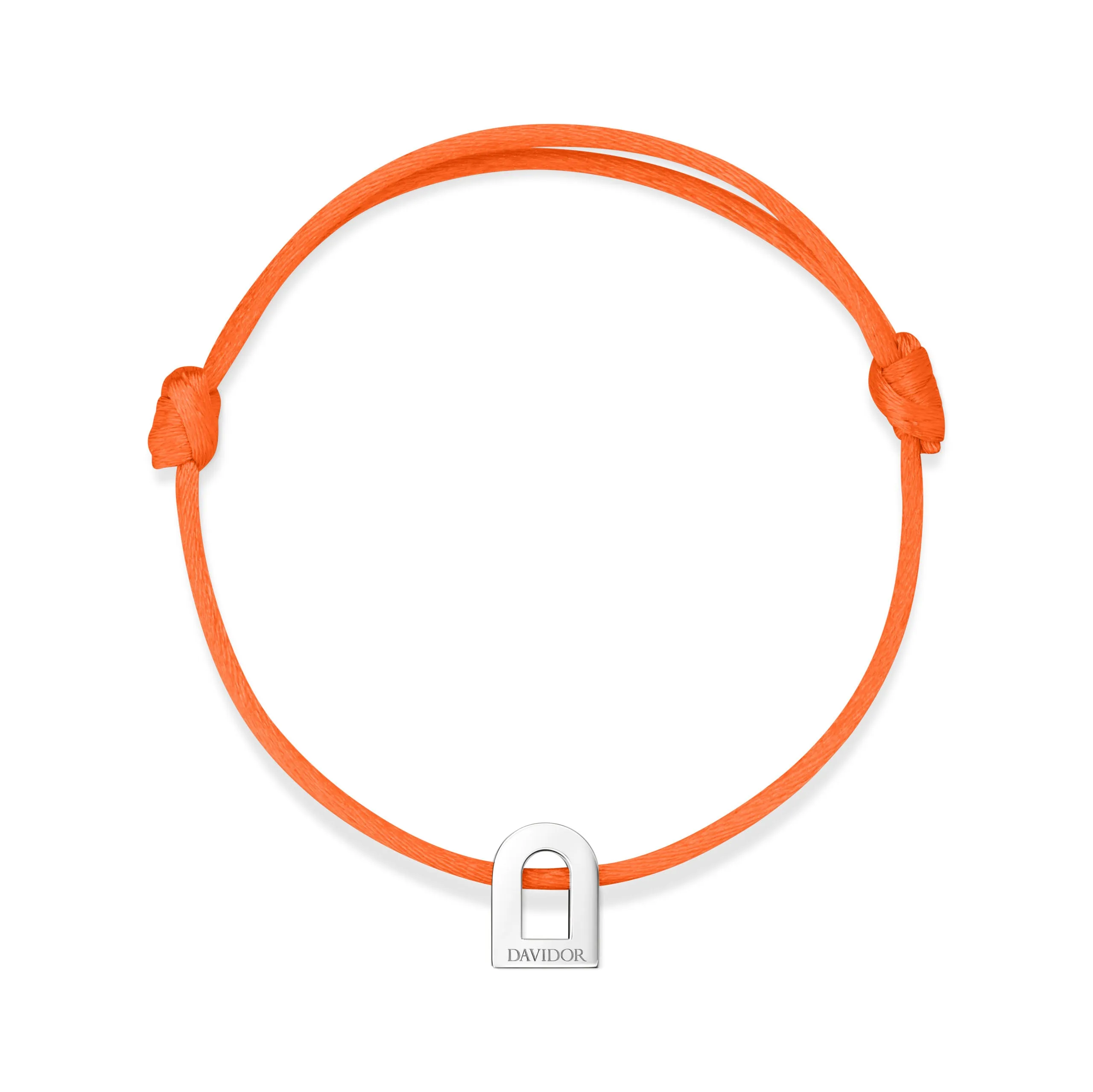 L'Arc Voyage Charm PM 18k White Gold Silk Cord Bracelet