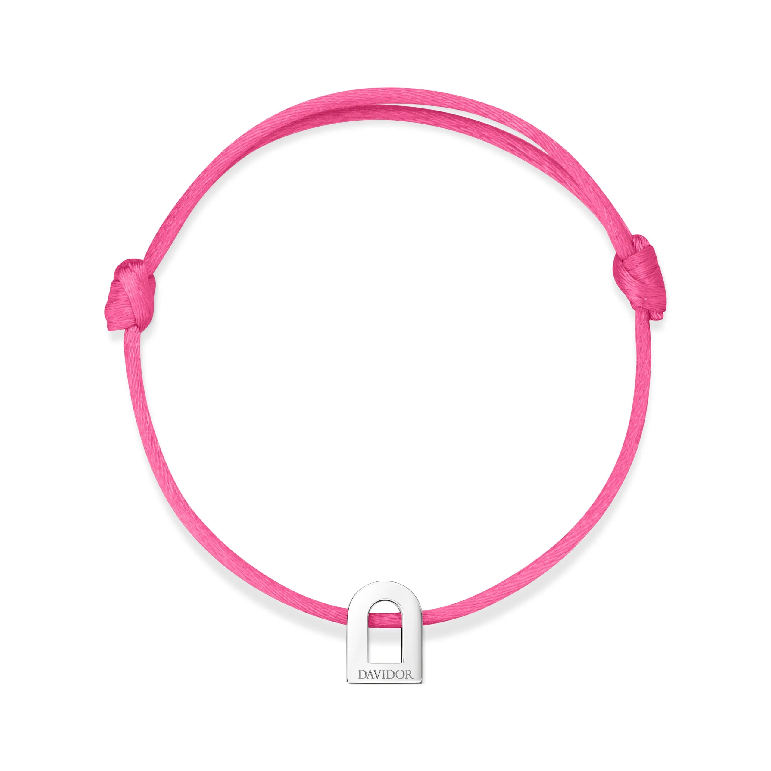 L'Arc Voyage Charm PM 18k White Gold Silk Cord Bracelet