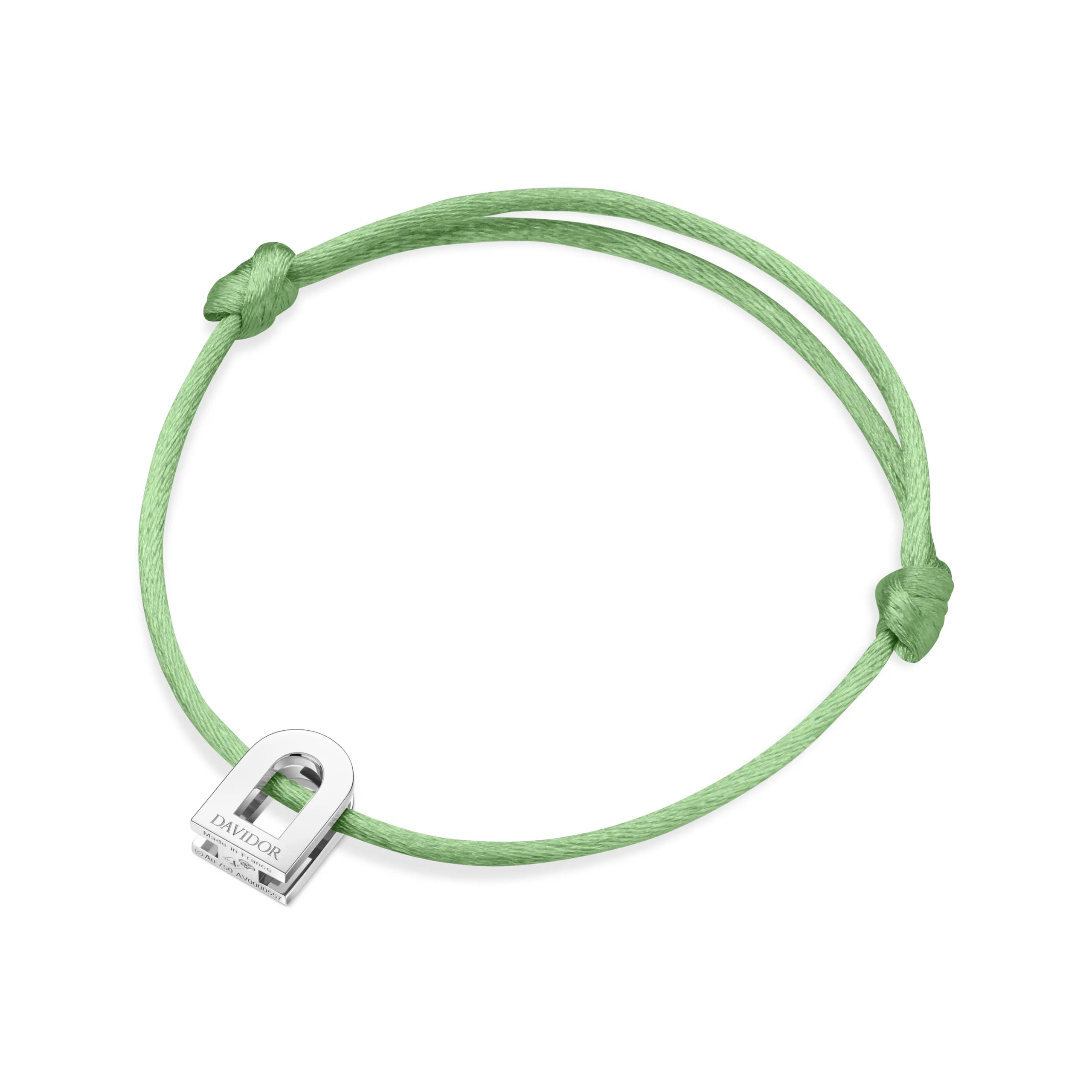 L'Arc Voyage Charm PM 18k White Gold Silk Cord Bracelet