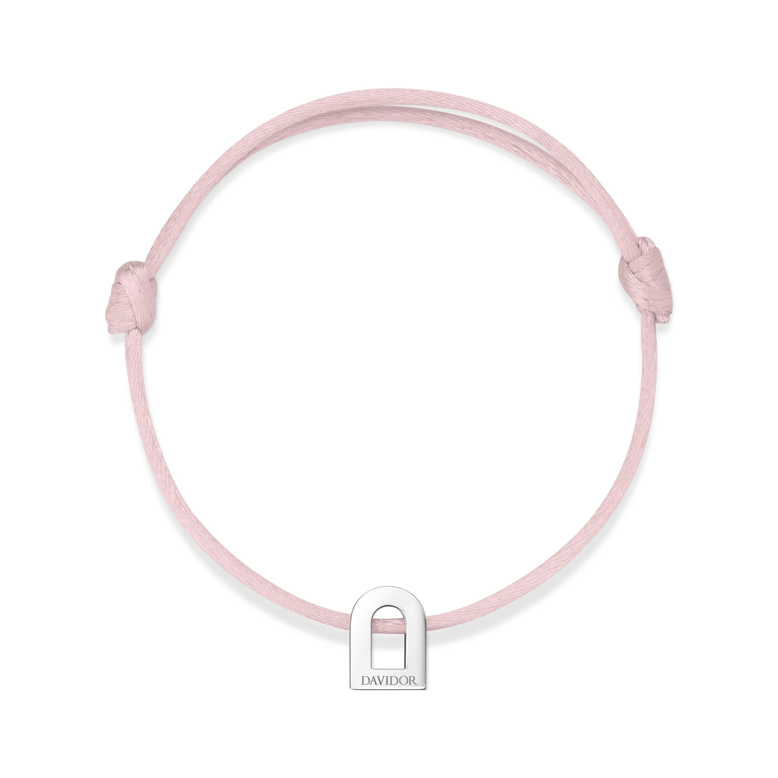 L'Arc Voyage Charm PM 18k White Gold Silk Cord Bracelet