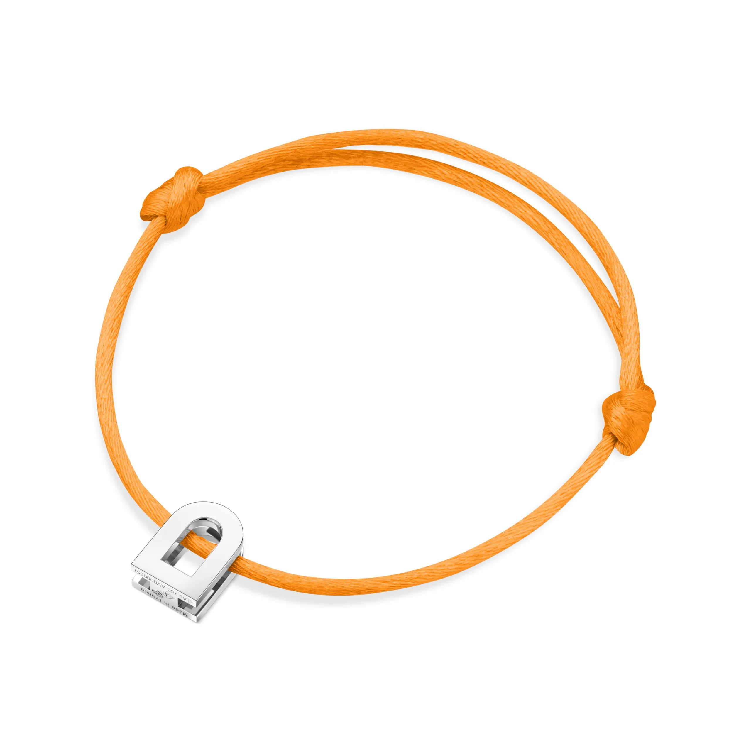 L'Arc Voyage Charm PM 18k White Gold Silk Cord Bracelet