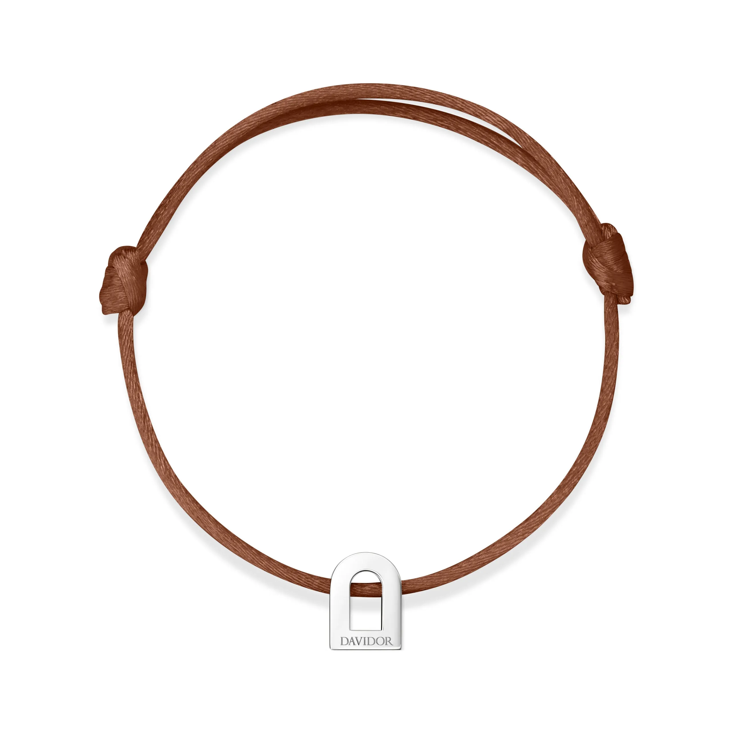 L'Arc Voyage Charm PM 18k White Gold Silk Cord Bracelet