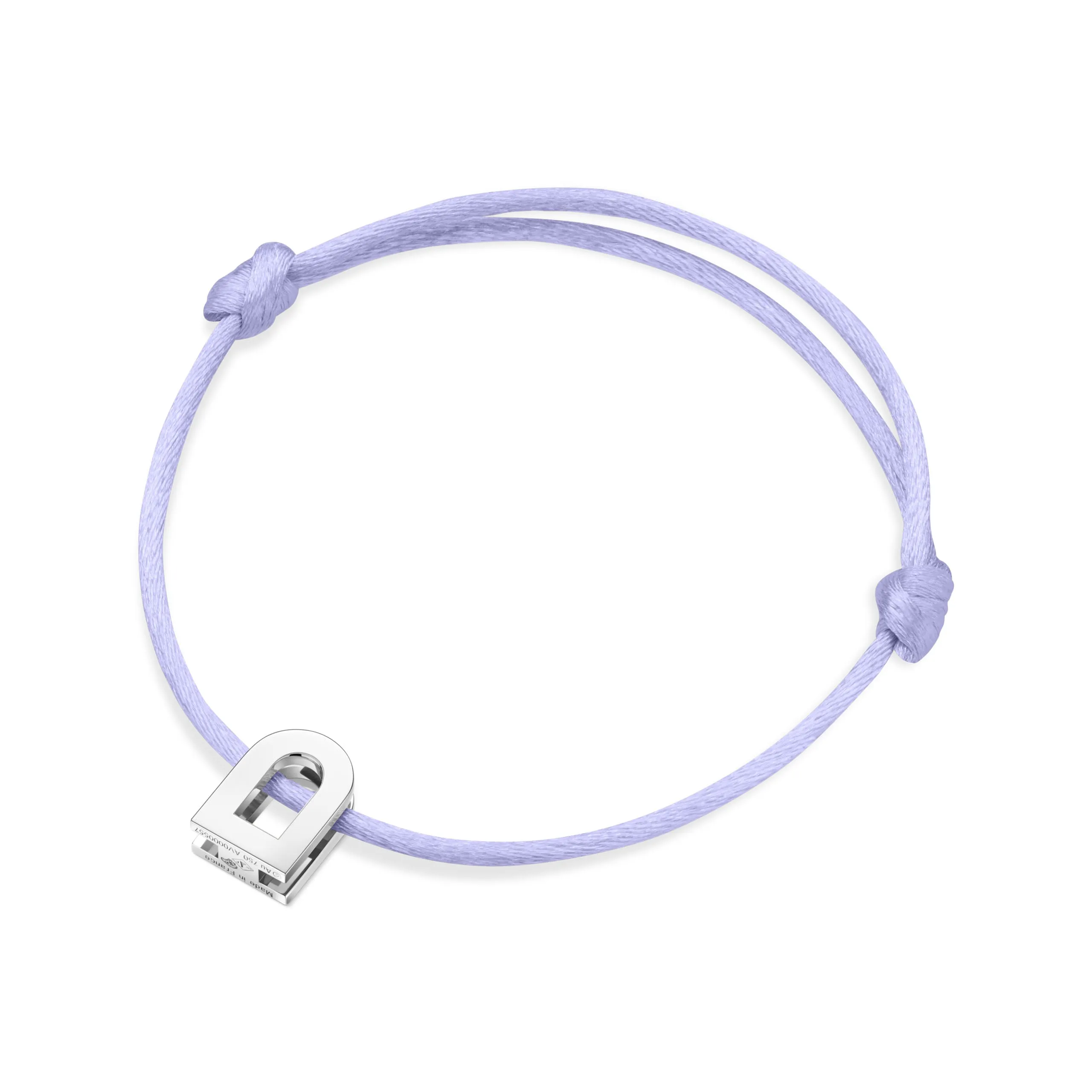 L'Arc Voyage Charm PM 18k White Gold Silk Cord Bracelet