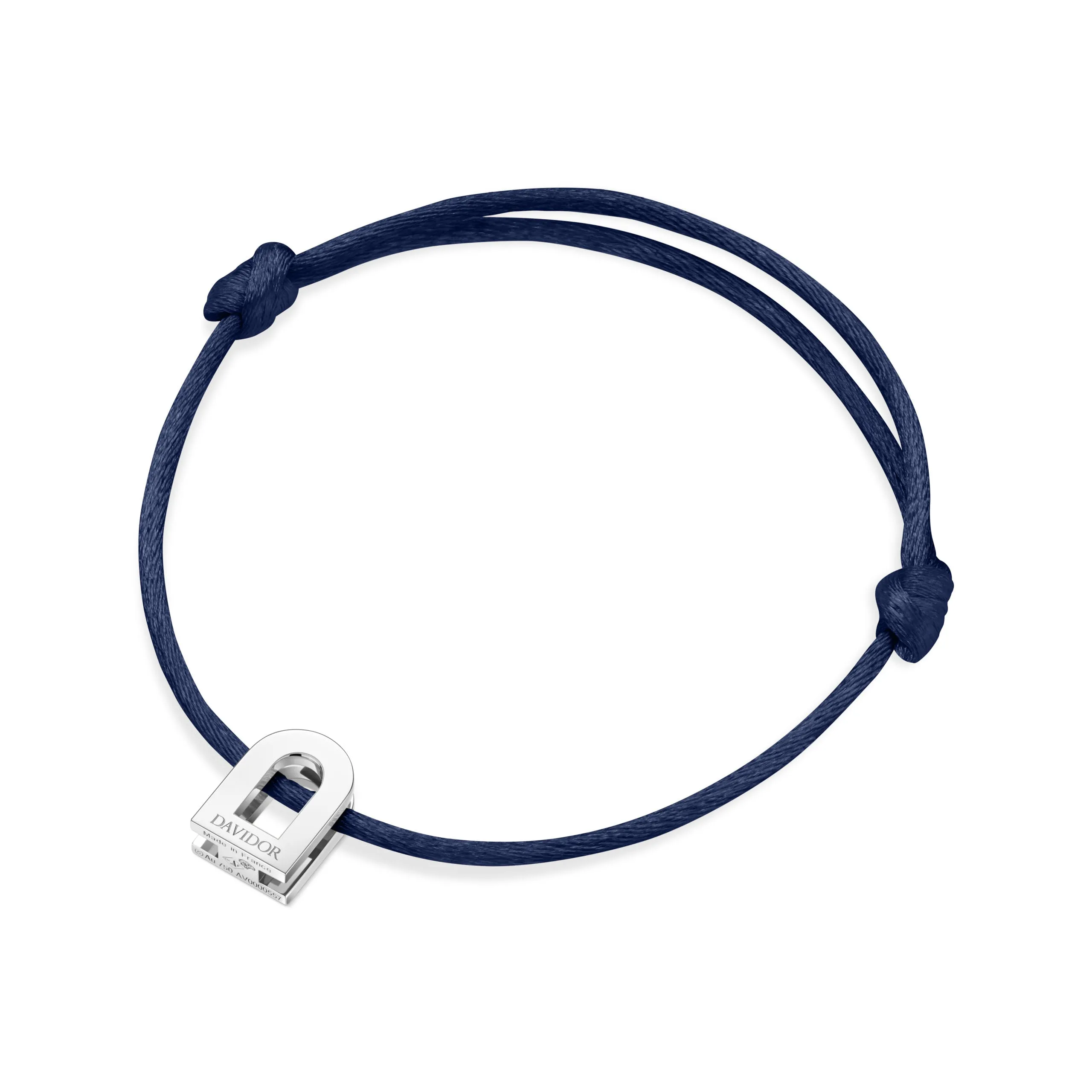 L'Arc Voyage Charm PM 18k White Gold Silk Cord Bracelet