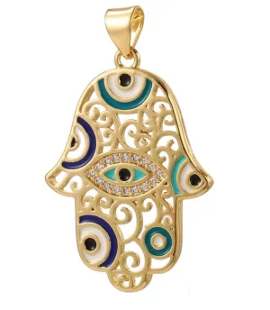 Large Hamsa Eye Charm