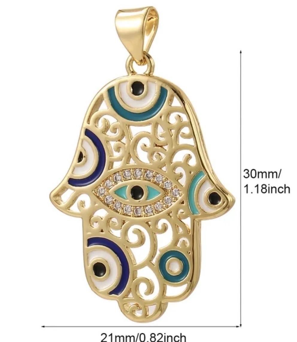 Large Hamsa Eye Charm