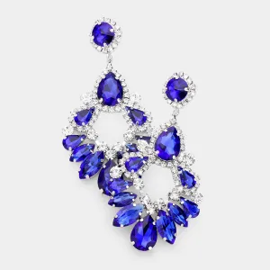 Large Sapphire Crystal Teardrop Chandelier Earrings  | 459593