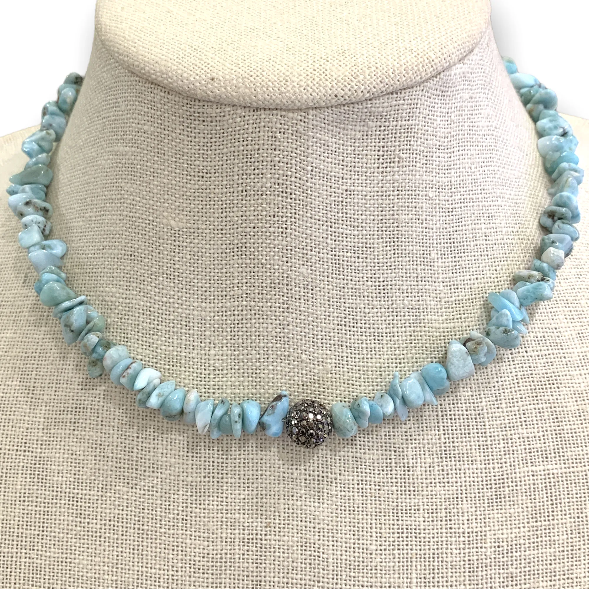 Larimar & Hematite Ball Choker
