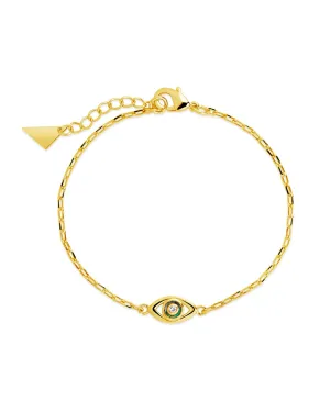 Leidy CZ & Mother of Pearl Evil Eye Station Bracelet