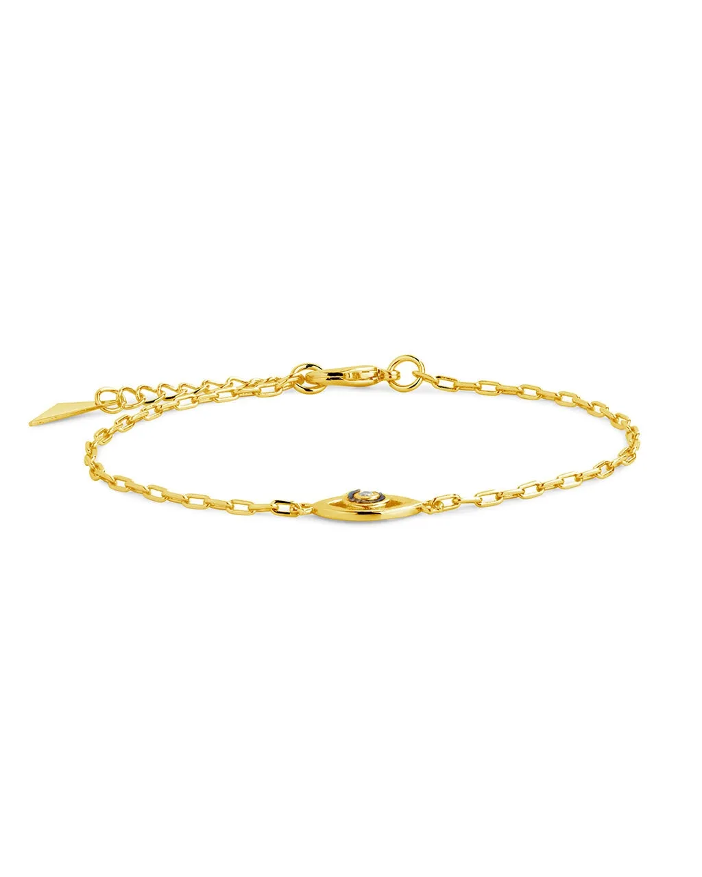 Leidy CZ & Mother of Pearl Evil Eye Station Bracelet