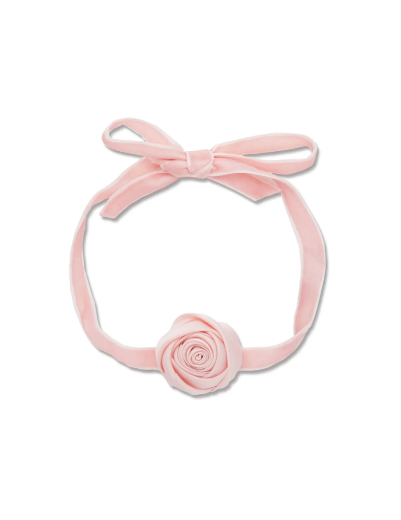 Lele Sadoughi Dusty Rose Silk Rosette Ribbon Choker