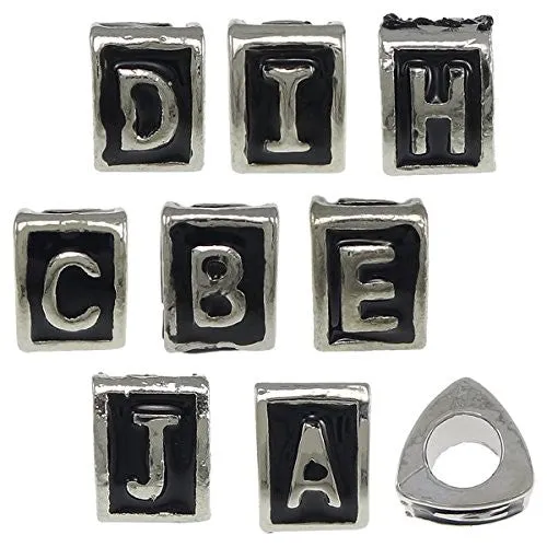 Letter  "N" Triangle Spacer European European Bead Compatible for Most European Snake Chain Charm Bracelet