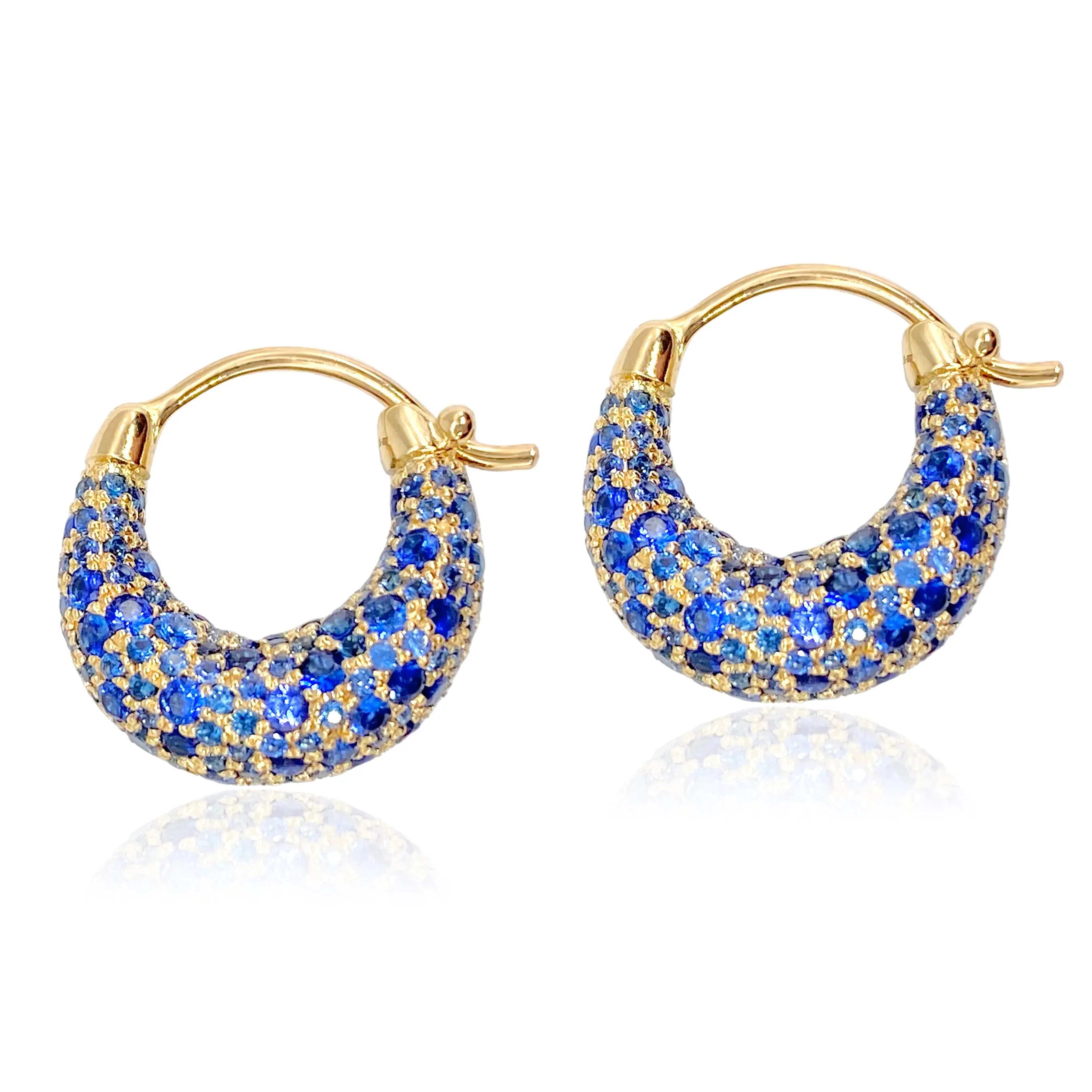 Limited Edition Emerald or Blue Sapphire Sugar Dipped Hoop Earrings
