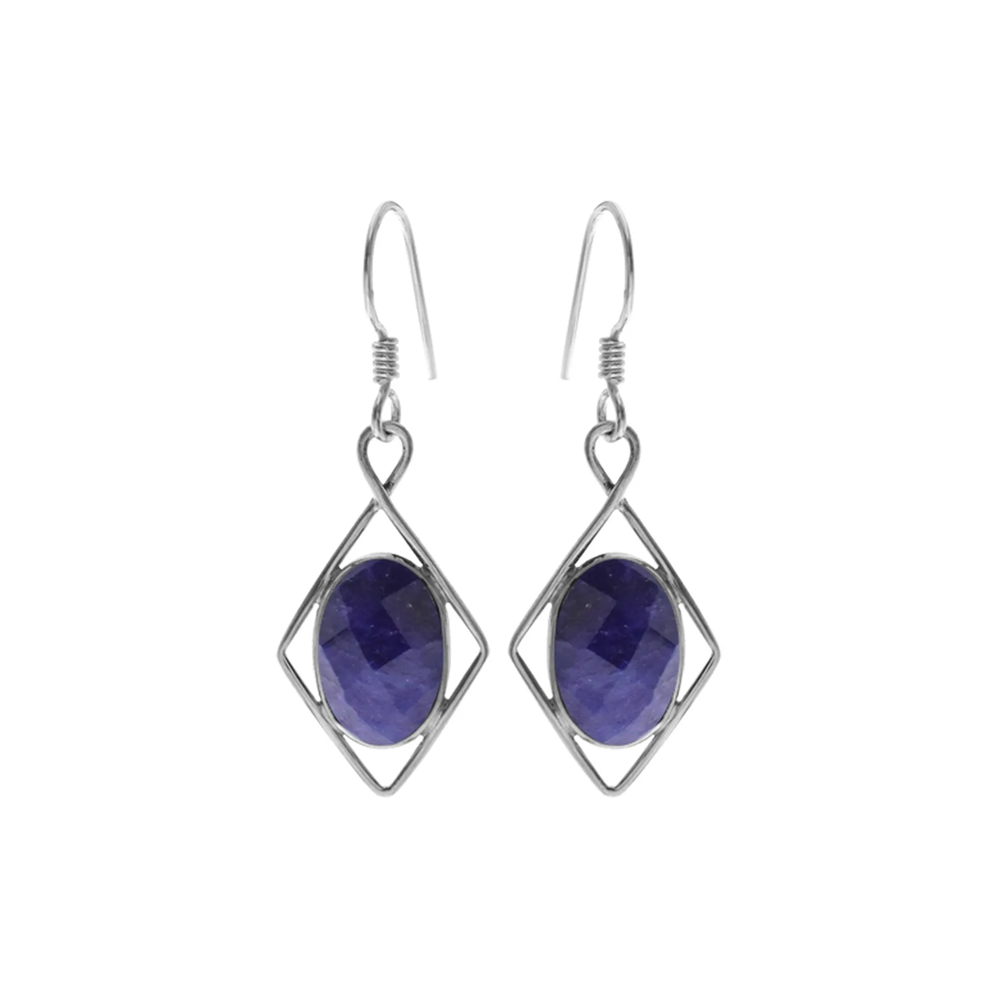 Lola diamond framed sapphire quartz earrings