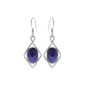 Lola diamond framed sapphire quartz earrings