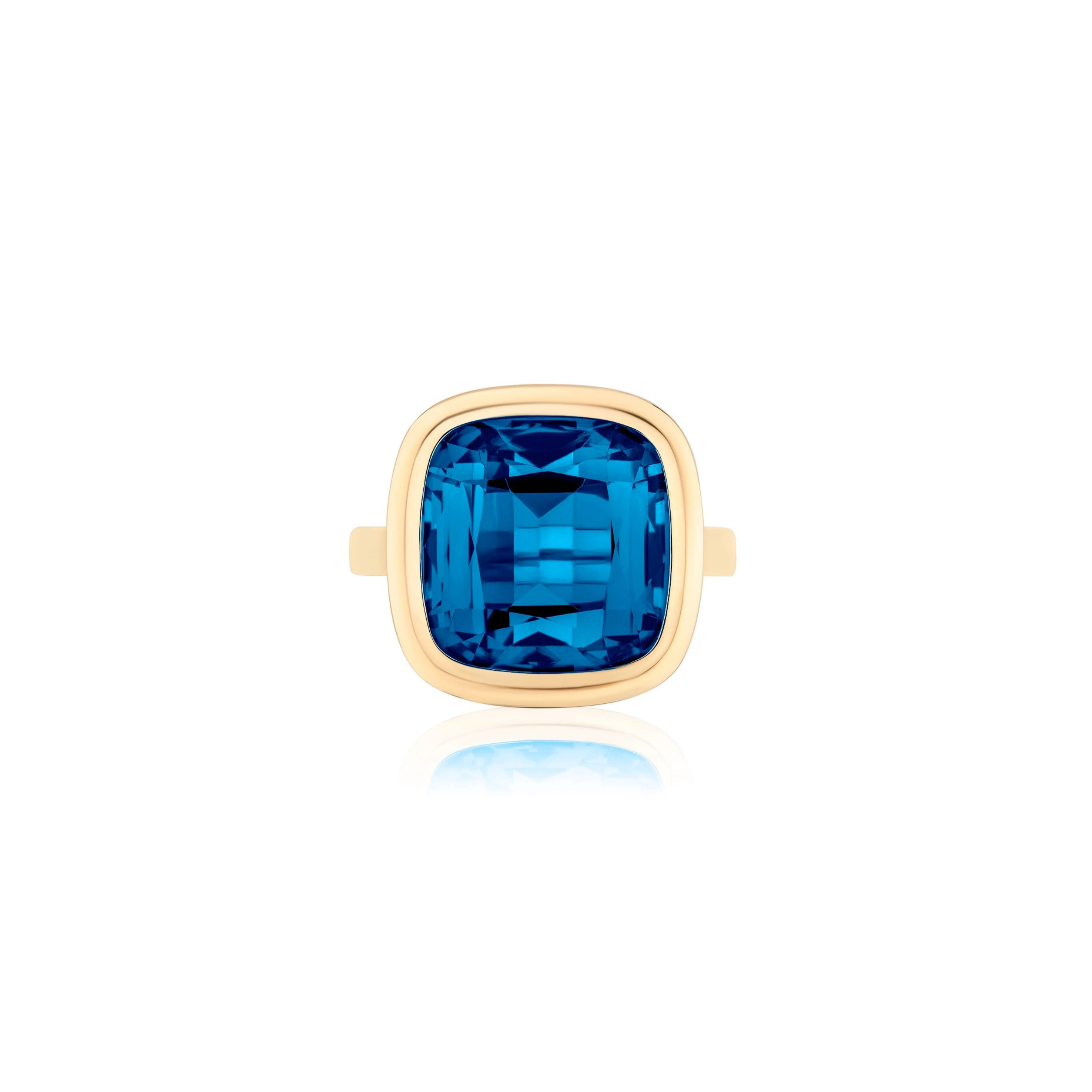 London Blue Topaz Cushion Ring