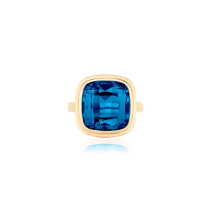 London Blue Topaz Cushion Ring