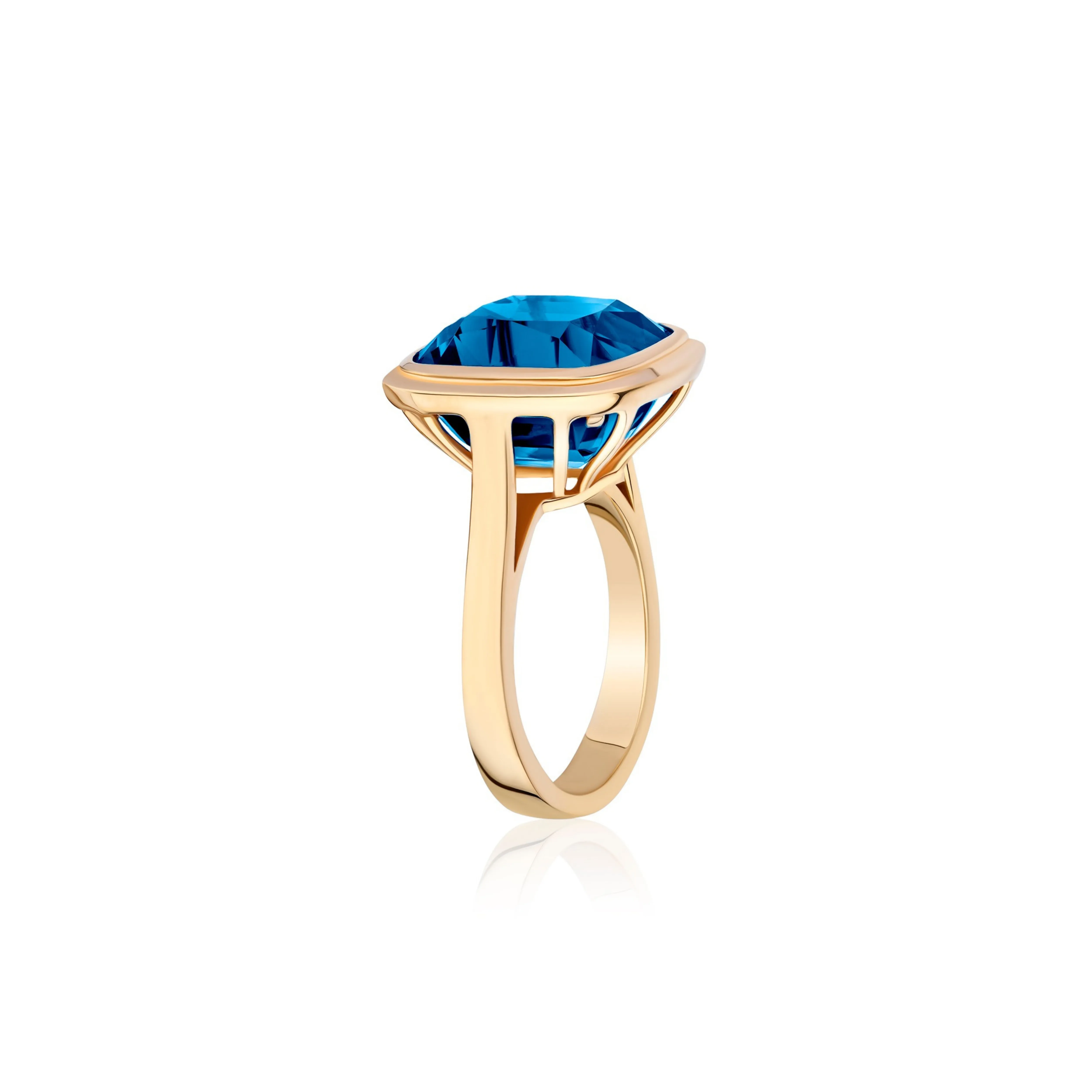 London Blue Topaz Cushion Ring