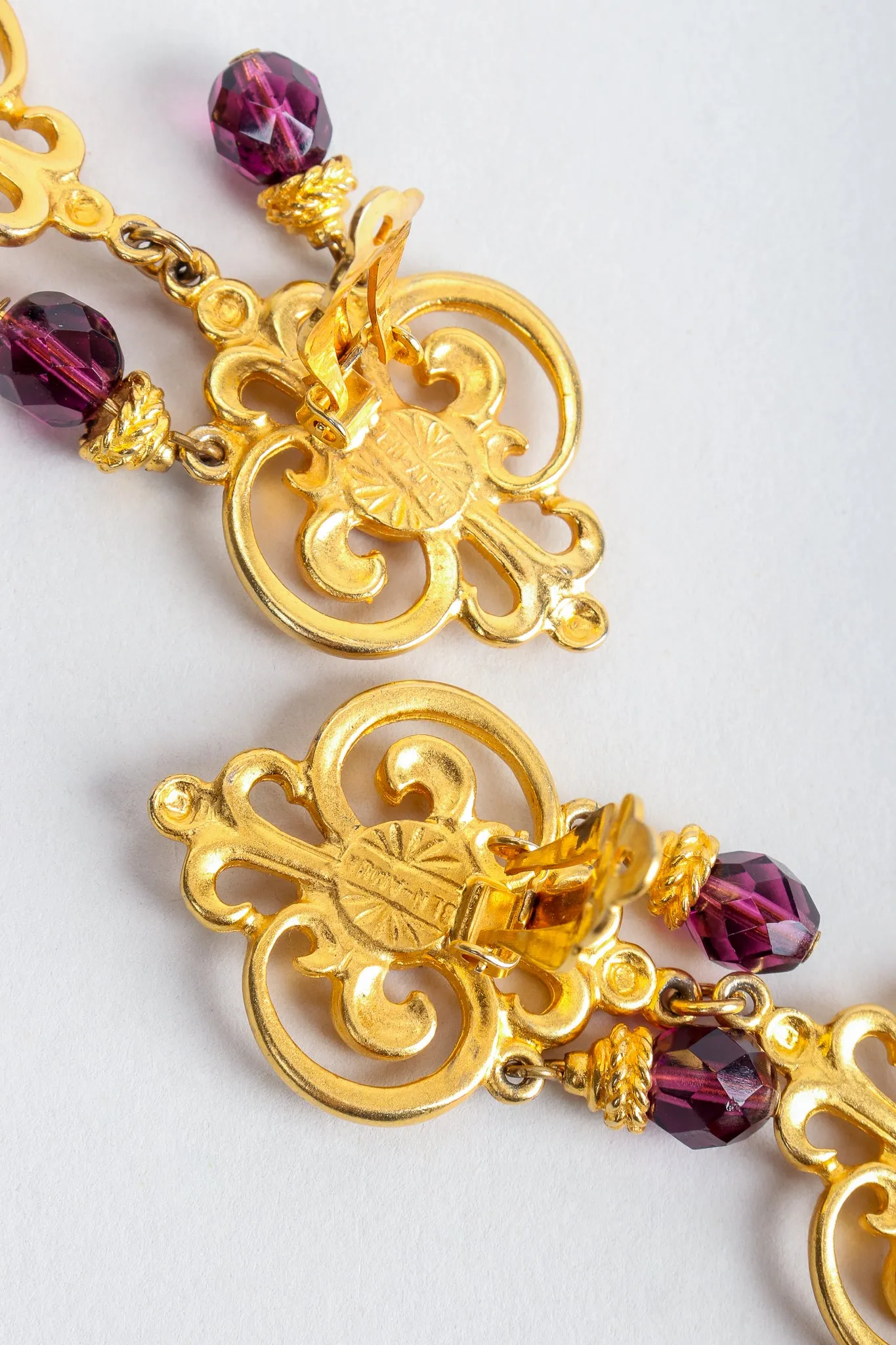 Long Flourish Drop Earrings