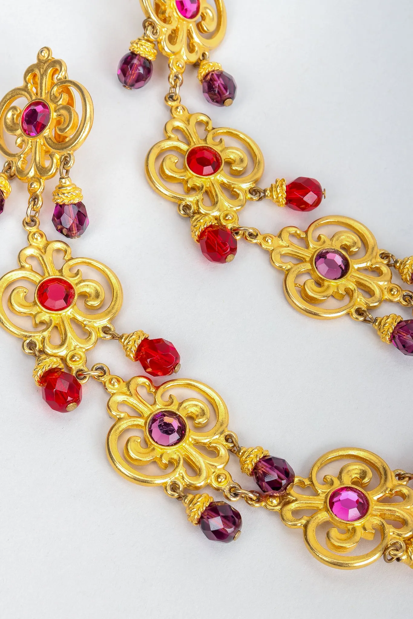 Long Flourish Drop Earrings