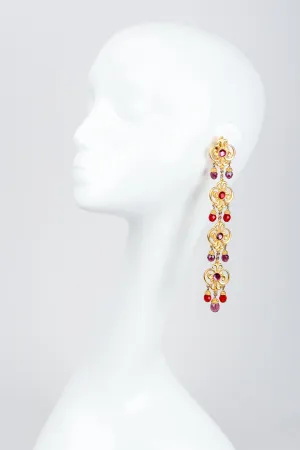 Long Flourish Drop Earrings