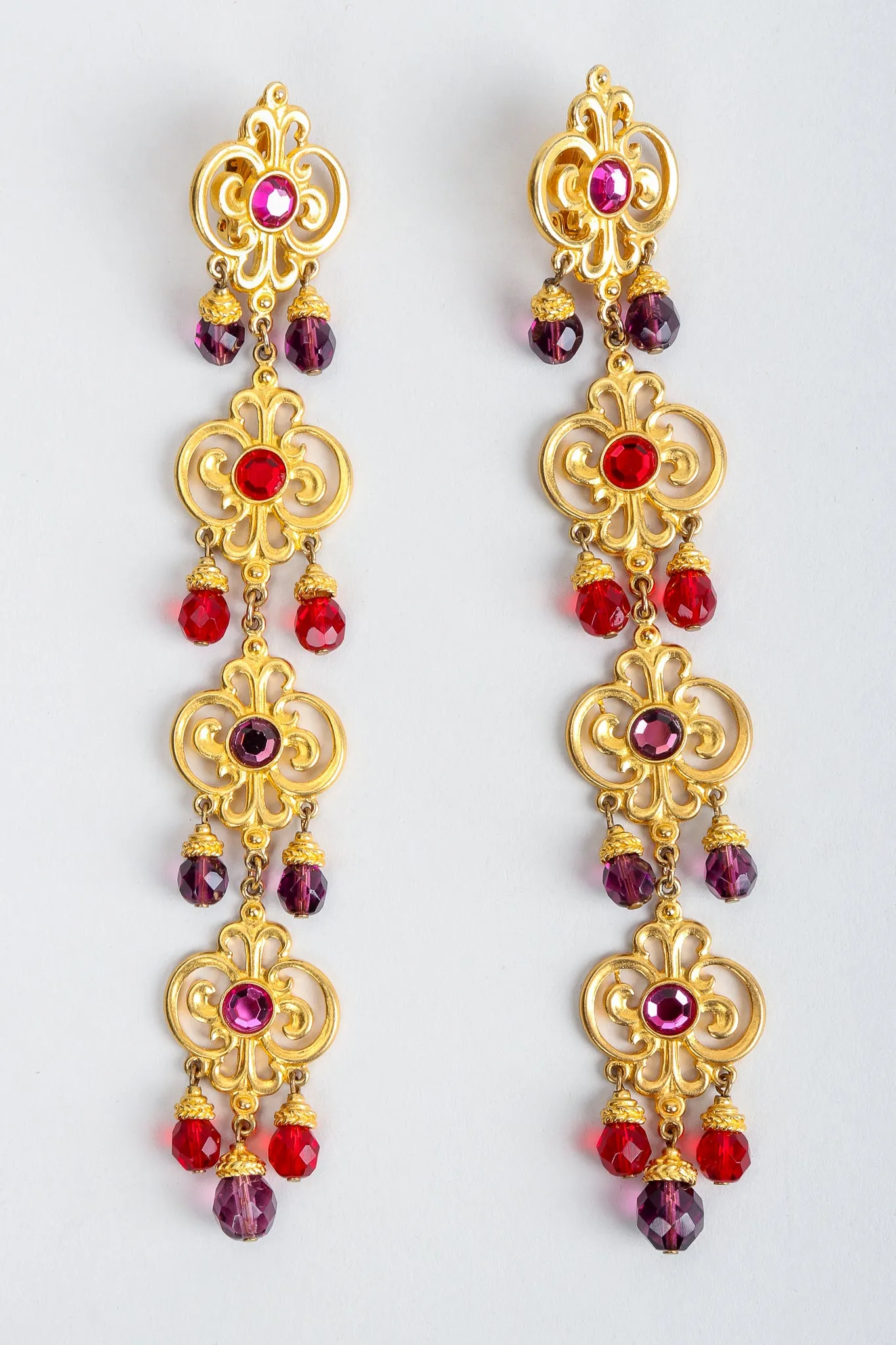 Long Flourish Drop Earrings