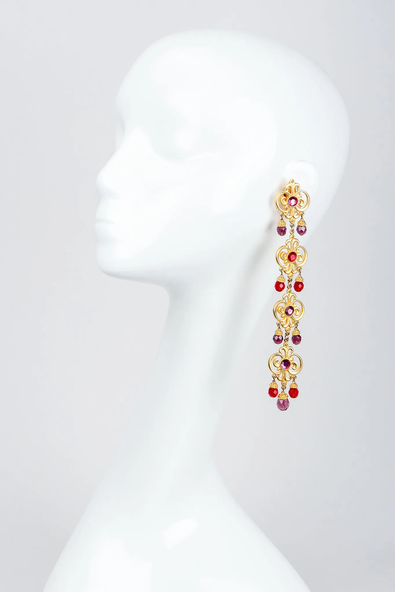 Long Flourish Drop Earrings