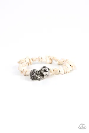 Love You to Pieces White Paparazzi Bracelet