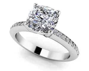 Lovely Cushion Cut Lab-Grown Diamond Engagement Ring with 2.21 ct. (2.00 ct. center diamond)