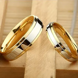Luxury Design Stainless Steel Couple Rings Simple Engagement Wedding Rings Exquisite Promise Ring Romantic