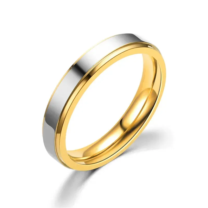 Luxury Design Stainless Steel Couple Rings Simple Engagement Wedding Rings Exquisite Promise Ring Romantic