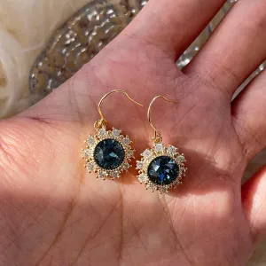 Luxury Sapphire Blue Gemstone Drop Earrings