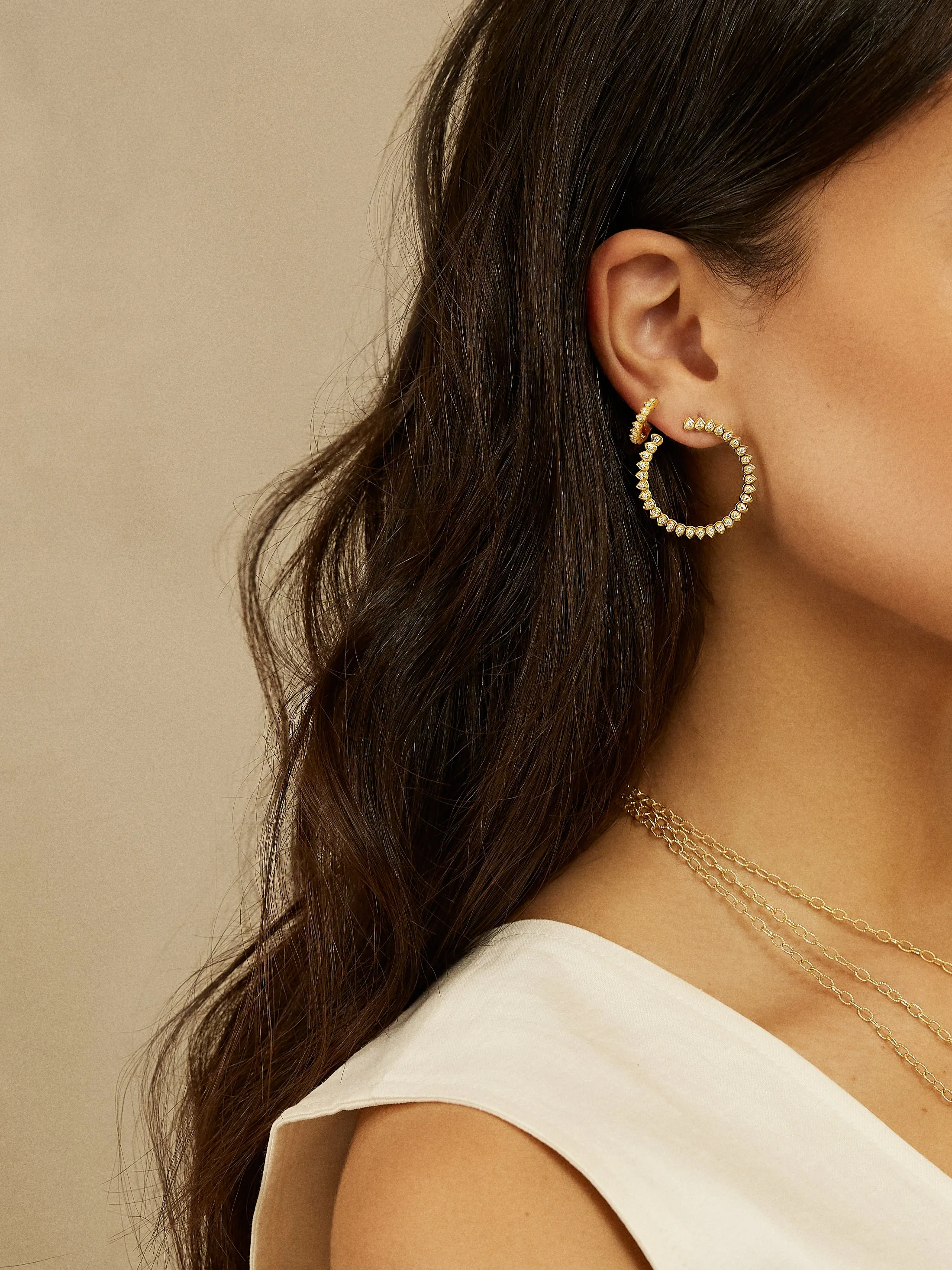 Mandala Petal Crescent Hoops
