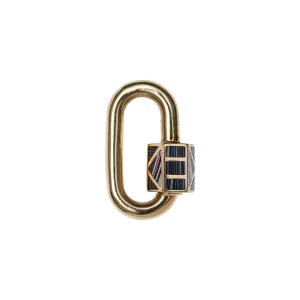 Marla Aaron 18k Fordite Inlay Chubby Medium Lock