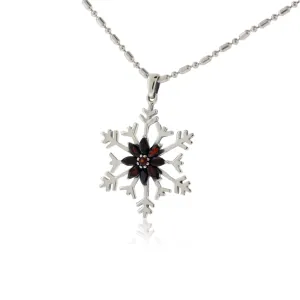 Marquise Red Garnet Snowflake Pendant