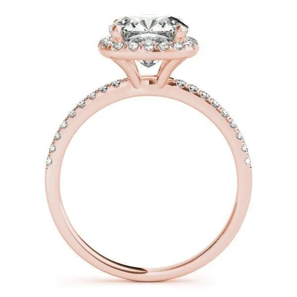 Mattie Cushion Moissanite Diamond Halo Micro Pave Engagement Ring