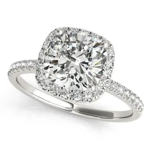 Mattie Cushion Moissanite Diamond Halo Micro Pave Engagement Ring