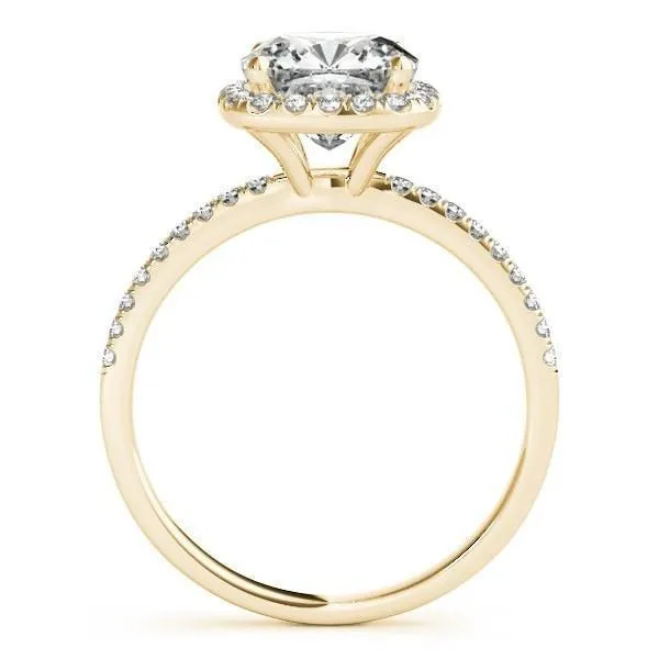 Mattie Cushion Moissanite Diamond Halo Micro Pave Engagement Ring