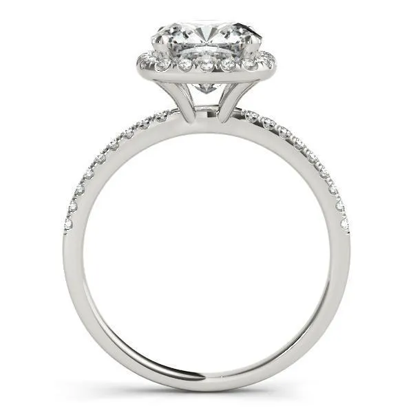 Mattie Cushion Moissanite Diamond Halo Micro Pave Engagement Ring