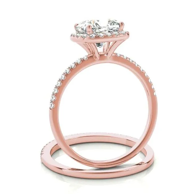 Mattie Cushion Moissanite Diamond Halo Micro Pave Engagement Ring