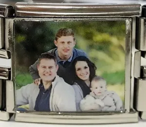 Mega Photo Charm joins 2x 9mm charm bracelets (click to upload photo)