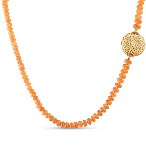 Mendarine Garnet Necklace In 18K Yellow Gold
