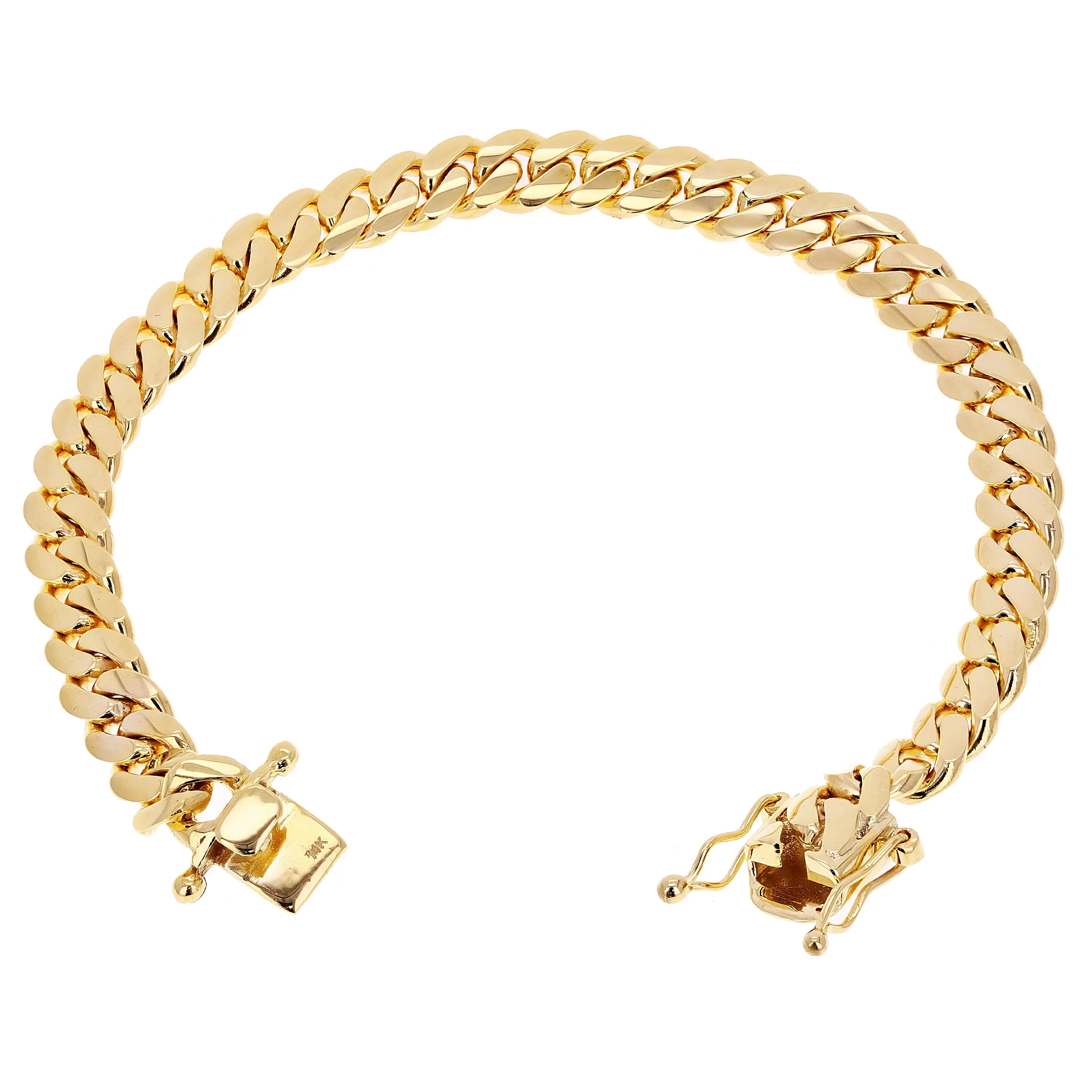 Men's 14k Yellow Gold Solid Miami Cuban Chain Bracelet 8" 7.8mm 40.1 grams